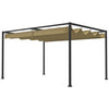 10x7ft Pergola with Retractable Roof Outdoor Patio Sun Shelter Garden Grape Tent Water-resistant Yard Shade, Khaki