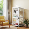 Catio Outdoor, Elevated Design, with Wheels, Resting Box, Water-Resistant, Multi Platforms, White