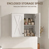 Modern Medicine Cabinet Wall Mounted, Bathroom Wall Cabinet with 2 Doors and Adjustable Shelf, White