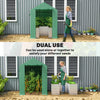 Greenhouse with Raised Garden Bed, Galvanized Metal Planter Box with PE Cover, Roll Up Door, 56