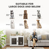 Pet Crate End Table with Water-resistant Cushion or Large Medium Dogs, White