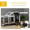 Rabbit Cage with Wheels, Ramp, Run, Tray for Indoor Outdoor, Suitable for Rabbit, Guinea Pig, Coffee
