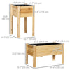 Raised Garden Bed Set of 3, Wood Planter Box, Outdoor Freestanding Garden Boxes for Fruit Vegetable Flower Herb