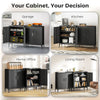 Office Storage Cabinet with Lock, Filing Cabinet with Adjustable Shelves and Doors for Home Office, Garage, Black