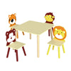 Kids Table and 4 Chairs Set for Art, Craft, Drawing and Snack Time, Playroom, Classroom, Nursery, Boys Girls 3-8, Yellow