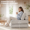 3-in-1 Folding Sofa Bed, Convertible Sleeper Chair Bed with Thick Cushion, Pillows, Beige Grey