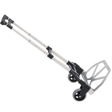 6-Wheels Stair Climber Trolley Cart, Hand Truck and Dolly, Foldable Steel Load Cart, 264lbs Capacity, Black and Red, Silver