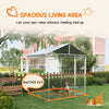 6.6' x 6.6' x 7.8' Outdoor Dog Kennel Heavy Duty Galvanized Steel Chain Link with UV-resistant Roof