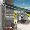 12' x 8' Retractable Awning Patio Awnings Sun Shade Shelter with Manual Crank Handle, UV & Water-Resistant Fabric and Aluminum Frame for Deck Balcony Yard