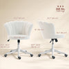 Office Chair, Armless Swivel Desk Chair with Adjustable Height, Backrest, Tilt Function for Office, Vanity, Cream White