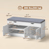 Shoe Bench with Cushion Shoe Storage Bench 3-Door Adjustable Shelves White