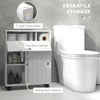 Bathroom Storage Cabinet, Bathroom Cabinet with 4 Rolling Wheels and Paper Holes, 20.5