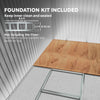9x4 Outdoor Storage Shed Galvanized Steel Garden Shed with Foundation Kit, Ventilation & Doors