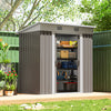 7' x 4' Outdoor Storage Shed, Metal Garden Tool Storage House Organizer with Lockable Sliding Doors and Vents for Backyard Patio Lawn