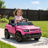 Qaba 12V Ride on Car Licensed Land Rover with Remote, Suspension, Slow Start, 3 Speeds, Lights, Music, Horn for 3-5, Pink