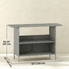 Wicker Outdoor Bar Table, PE Rattan Bar Height Patio Table with 2 Shelves, Steel Frame for Garden, Backyard