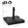 44lbs Square Cement Patio Umbrella Base Stand, Outdoor Garden Parasol Base Umbrella Weight Stand Holder Fits Φ1.3