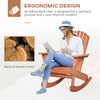 Wooden Adirondack Rocking Muskoka Chair with Slatted Wooden Design, Fanned Back and Classic Rustic Style, Teak