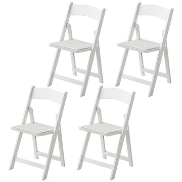 4 Pack Folding Chairs, Foldable Resin Chair with Padded Seat, Portable Indoor Outdoor Seat for Office Events Dining