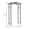 7Ft Outdoor Garden Arbor, Wedding Arch for Ceremony, Trellis with Scrollwork Design, Ideal for Climbing Vines and Plants, Black