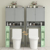 Modern Over the Toilet Storage Cabinet with 2 Doors, Above Commode Storage Cabinet with Toilet Paper Holder, White