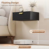 Modern Floating Nightstands Set of 2, Wall Mounted Bedside Tables with Wave Drawer White