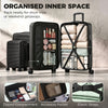 3-Piece Luggage Set, Carry On & Checked Suitcase Set with TSA Lock, Hard Shell, 20/24/28 Inch, Black