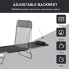 Outdoor Lounge Chair, Portable Adjustable Reclining Seat Folding Chaise Lounge Patio Camping Beach Tanning Chair Bed with Pillow, Black