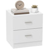Bedside Table with 2 Drawers, Modern Nightstand for Bedroom, Black