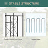 7.6FT Metal Garden Arch with Gate, Garden Arbor Trellis for Climbing Plants, Roses, Vines, Wedding Arch, Black