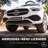 Qaba 3 in 1 Toddler Push Car Licensed Mercedes-Benz with Push Handle, Canopy, Guardrails, Horn, Music for 18-36 Months, White