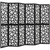 6 Panel Room Divider, 5.6 FT Lightweight Folding Privacy Screen with Geometric Pattern for Living Room, Bedroom, Black