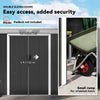 9x4 Outdoor Storage Shed Galvanized Steel Garden Shed with Foundation Kit, Ventilation & Doors
