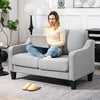 Loveseat Sofa, Modern Couch with Pocket Spring, Linen Upholstered, Thick Padded
