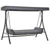 3 Person Porch Swing Bench with Adjustable Canopy, Cushions, Pillows for Porch and Backyard