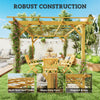 10' x 13' Wood Pergola, Outdoor Gazebo Grape Trellis for Climbing Plant Support, Garden, Patio, Backyard, Nature Wood