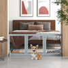 Freestanding Pet Gate, Folding Dog Gate with 2 Support Feet, 24