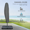 9.6ft Offset Patio Umbrella Garden Hanging Parasol Banana Cantilever Umbrella with Base, Crank, Blue
