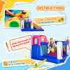 Kids 5 in 1 Inflatable Bounce Castle House, Trampoline Water Slide Pool Climbing Wall with Inflator for Kids Age 3-12 Summer 12.4' x 10.5' x 6.9' - Multi-color