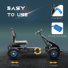 Pedal Go Kart w/ Adjustable Seat, Rubber Wheels Shock Absorb, Blue