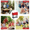 80 Quart Rolling Cooler Cart Portable Patio Ice Beer Beverage Cooling Bin w/ Bottle Opener & Storage Shelf