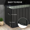 119 Gallon Deck Box, Lockable Galvanised Steel Outside Storage Container for Tools, Cushions, Dark Grey