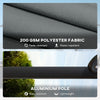 8' x 8' Offset Cantilever Patio Umbrella with Base Weights, UPF50+ Cantilever Parasol with 360° Rotation, Dark Grey