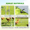 Metal Chicken Coop Run w/ Waterproof Cover, Nesting Box, Roosting Bars, for Outdoor Backyard, 9.8 x 19.7 x 6.4 ft