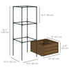 Galvanized Planter Box, Outdoor Raised Garden Bed with 3-Tier Trellis Tomato Cage for Climbing Vines, Vegetables, Brown