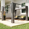 10' x 10' Retractable Pergola Canopy with Sidewalls, Metal Outdoor Gazebo Sun Shade Shelter