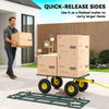 Garden Cart, Utility Wagon Cart with Removable Sides, Convert into Flatbed, 10