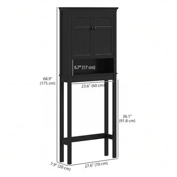 3-Tier Over Toilet Storage Unit Washing Machine Cabinet Dryer Cabinet with Adjustable Shelf for Bathroom, Laundry
