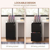 Vertical Steel Filing Cabinet on Wheels, 2-Drawer Lockable File Cabinet with Adjustable Hanging Bar for A4, Legal and Letter Size, Black