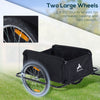 Bicycle Trailer Bike Cargo Trailer Garden Utility Cart Tool Carrier  with Removable Cover, Red